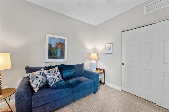 Living room featuring carpet flooring