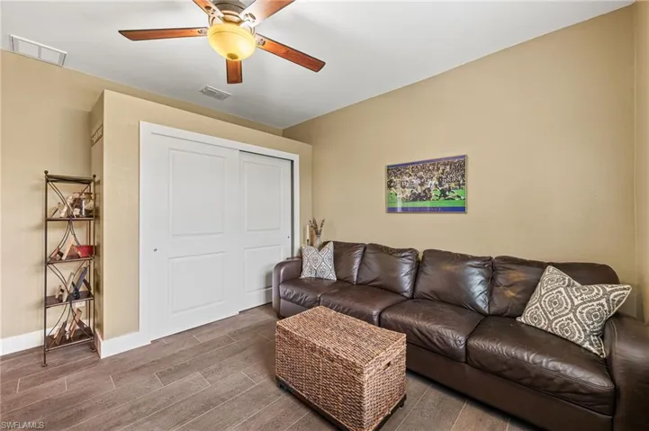 Living room with ceiling fan