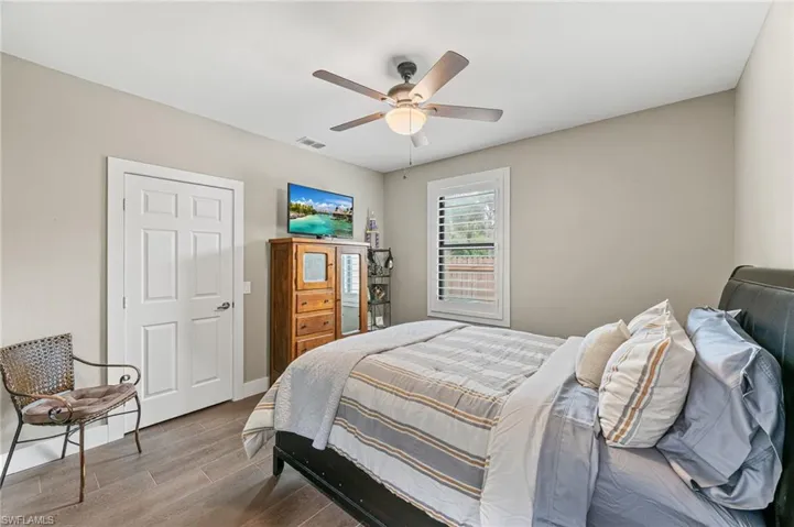 Bedroom featuring ceiling fan