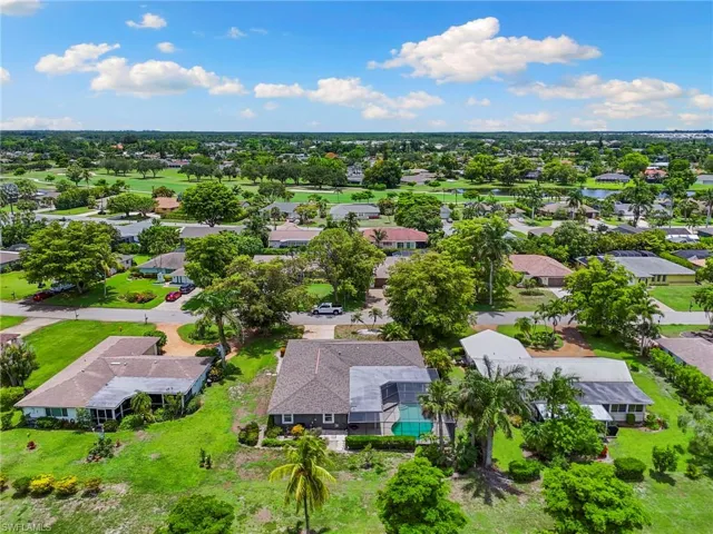 Aerial view of residential area