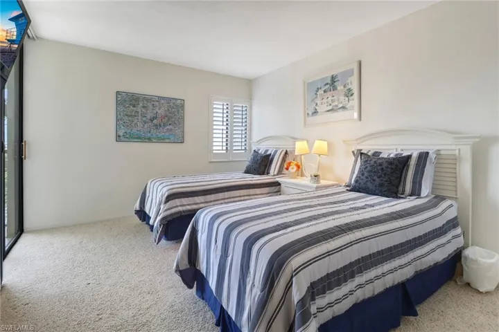 Bedroom with carpet floors