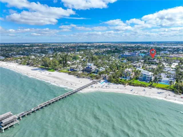 Drone / aerial view of expansive beach