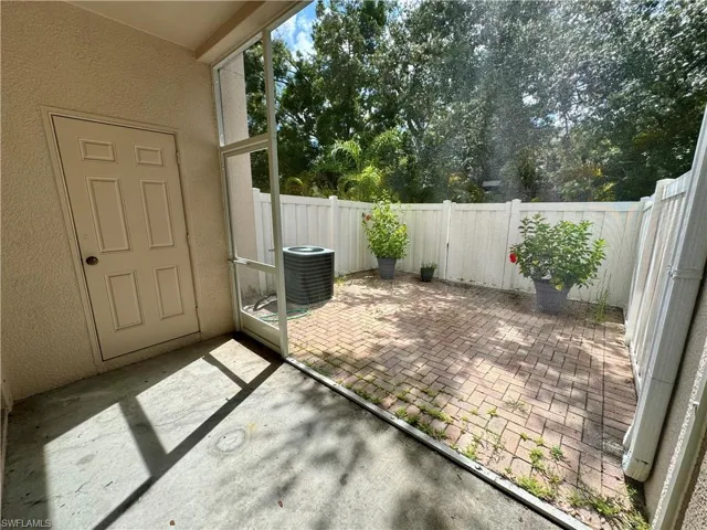 View of patio featuring central AC unit