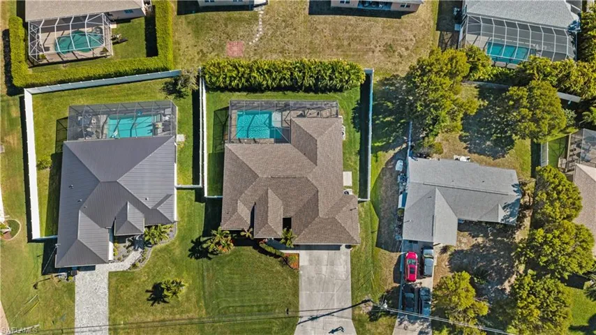 Aerial perspective of suburban area