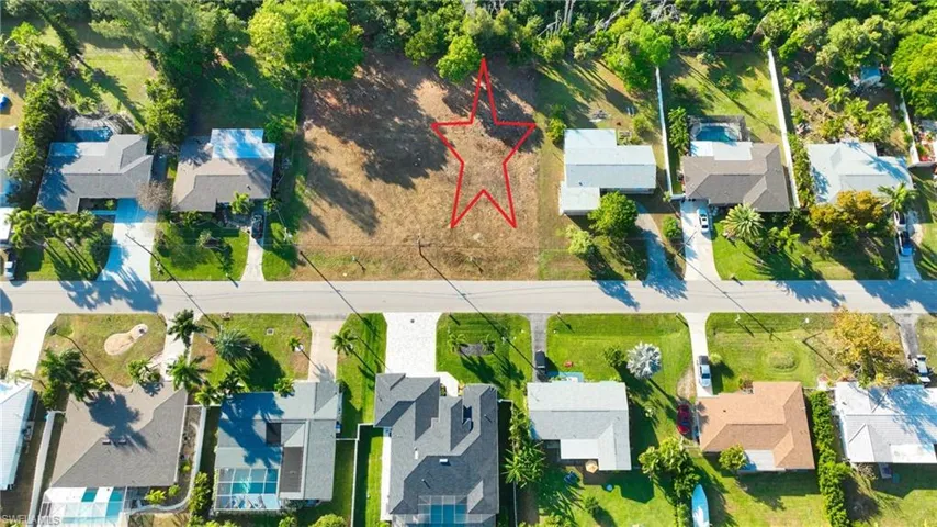 Aerial view of residential area