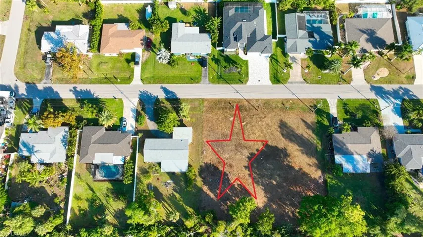 Aerial view of residential area