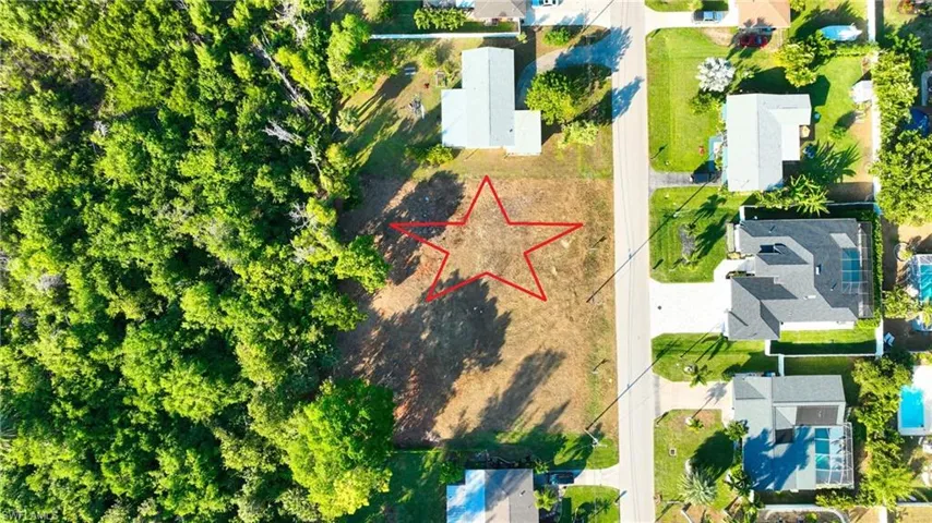 Aerial perspective of suburban area