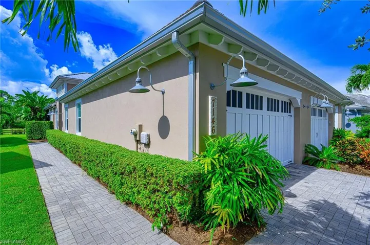 View of home's exterior featuring a garage
