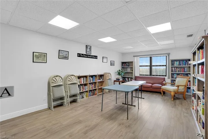 Office area with a drop ceiling