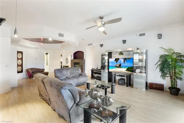 Great room view toward front entryway.