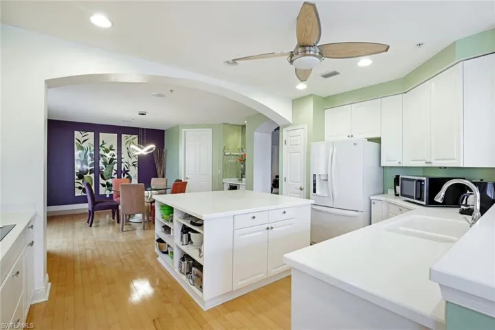 Kitchen view toward formal dining room.