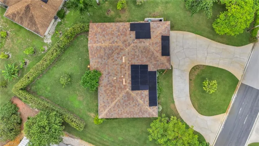 Birds eye view of property