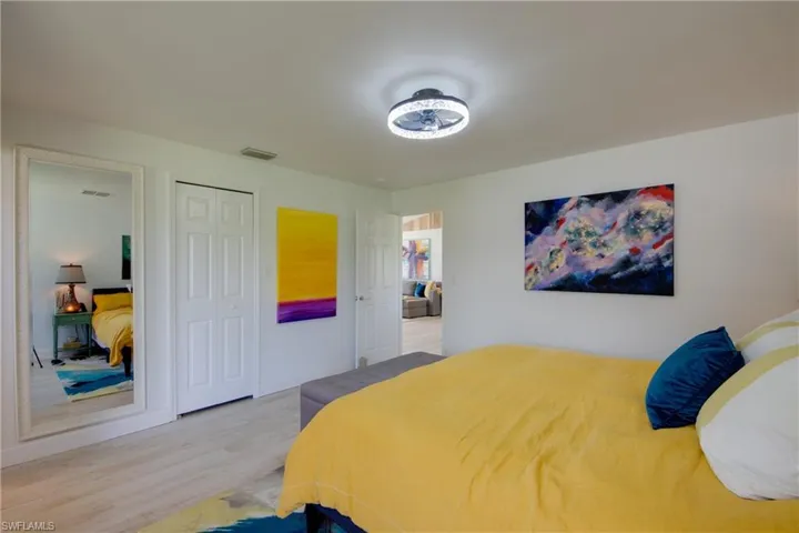 Bedroom with two large closets