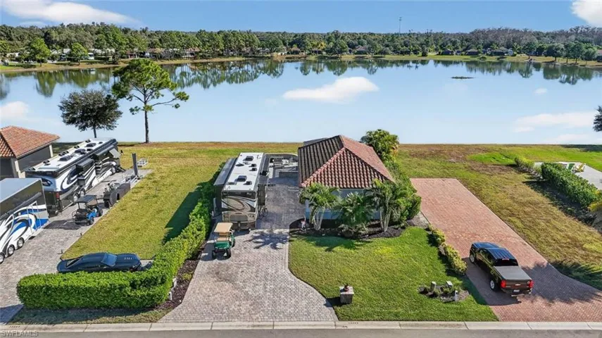 Drone / aerial view of a nearby body of water