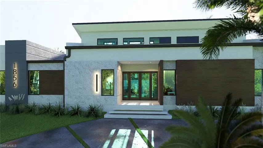 View of front of property with stucco siding