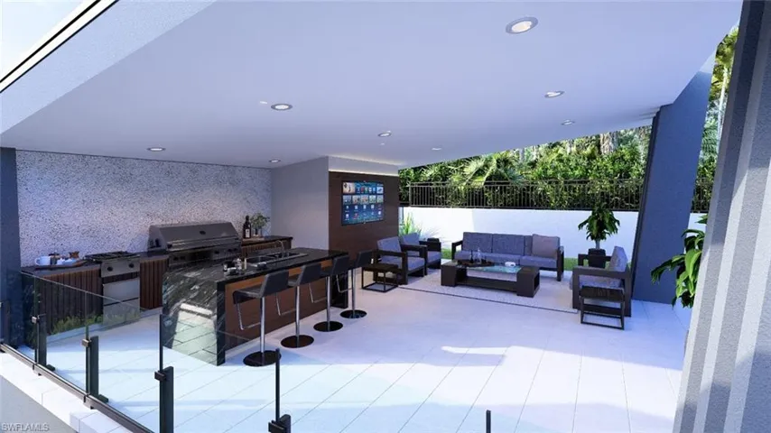 View of patio featuring an outdoor hangout area