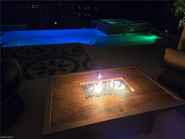 Evening with pool lights