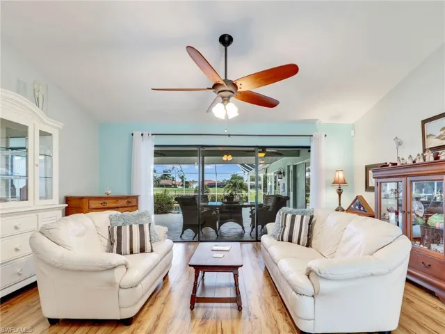 Living room with ceiling fan