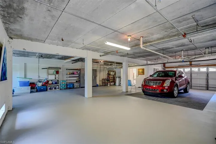 View of large 6 car garage