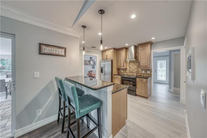 kitchen with bar seating