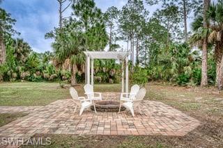 Fire pit and pergola