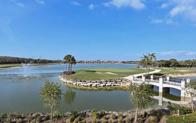 View of water feature featuring golf course view