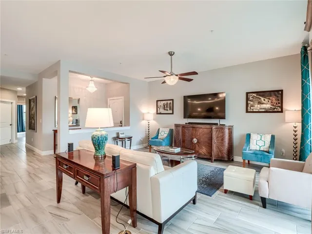 Living room with ceiling fan