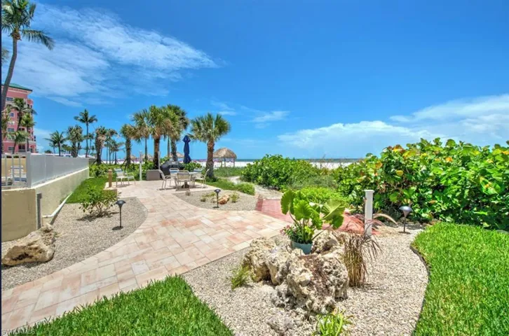 View of patio featuring a Gulf view