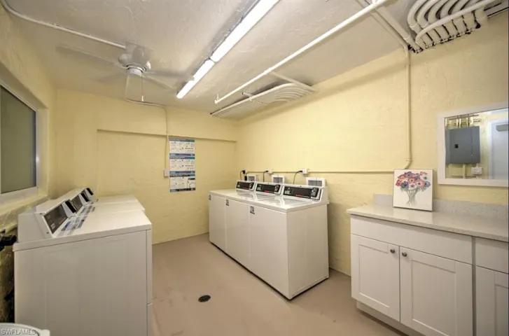 Community laundry room on ground level