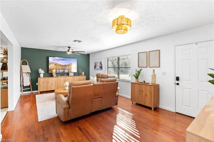 Living room featuring light wood-type flooring