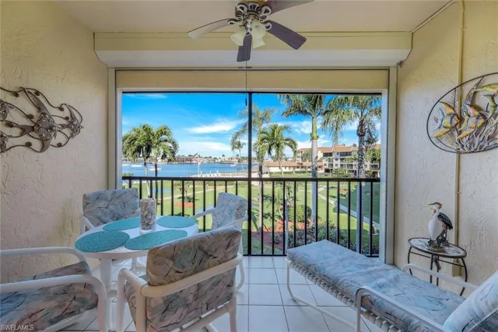 Lanai with fan and electric shutter