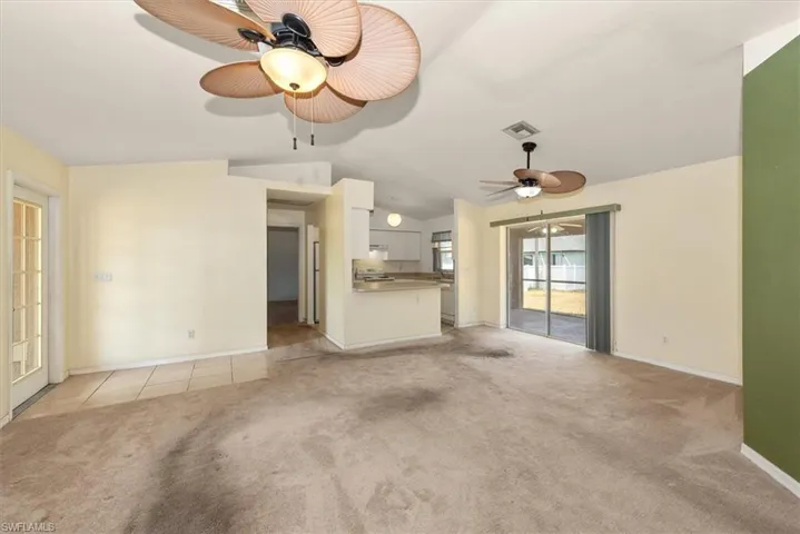 Family room view toward the kitchen