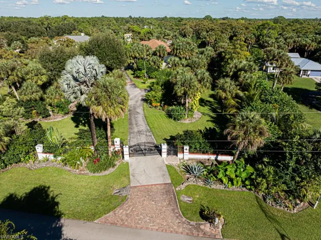 Aerial view of a heavily wooded area