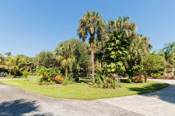 View of property's community with a yard