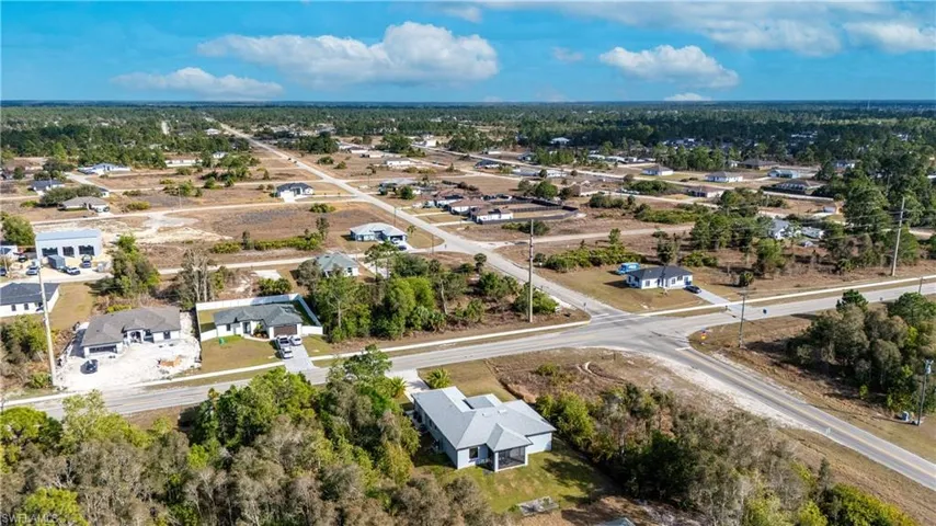 Aerial view of residential area