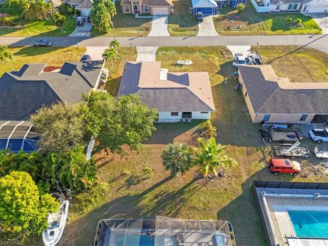 Aerial perspective from back of home