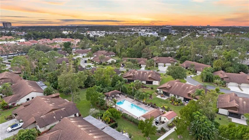 View of aerial view at dusk