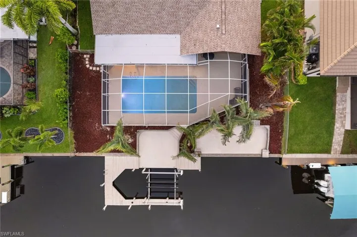 Boat Dock and Pool from above.