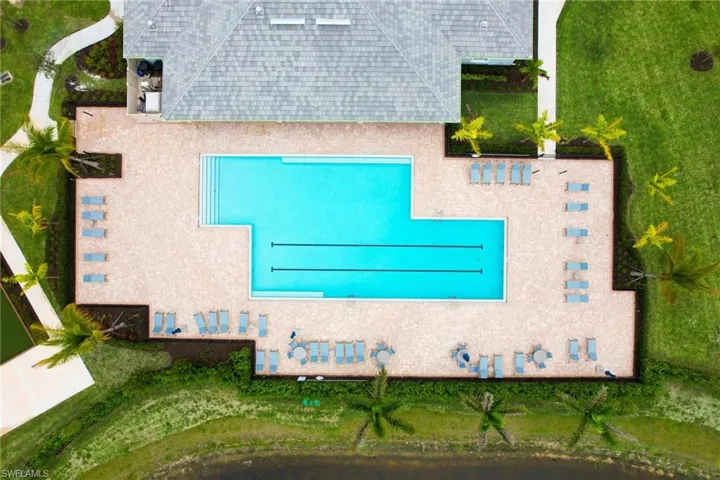 Community pool with lap lanes
