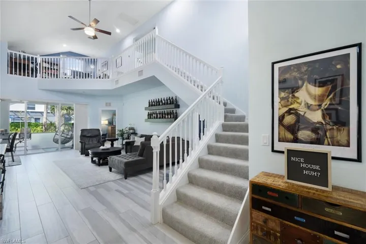 View of the living area from the entryway.