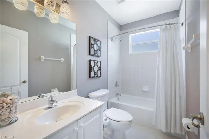 Guest bathroom with shower and tub.