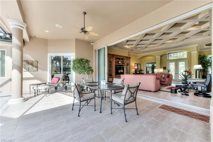 View of patio / terrace featuring ceiling fan and french doors