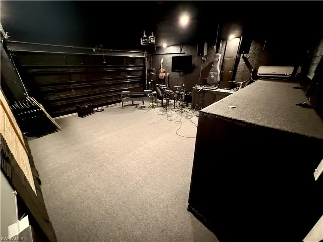 Air conditioned garage being used as music studio