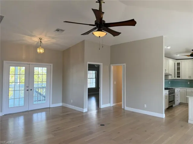 French Door Front Entry, Bedroom to the Right, Kitchen to the Right