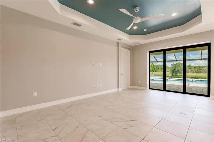 Sliding pocket doors to pool area.