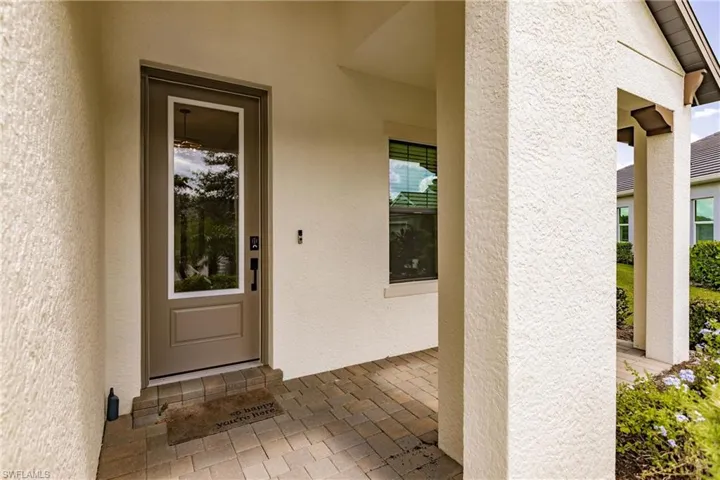 Covered front entry.