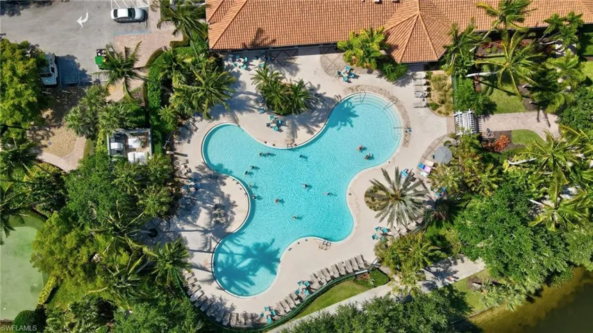 Bird's eye view of a pool area.