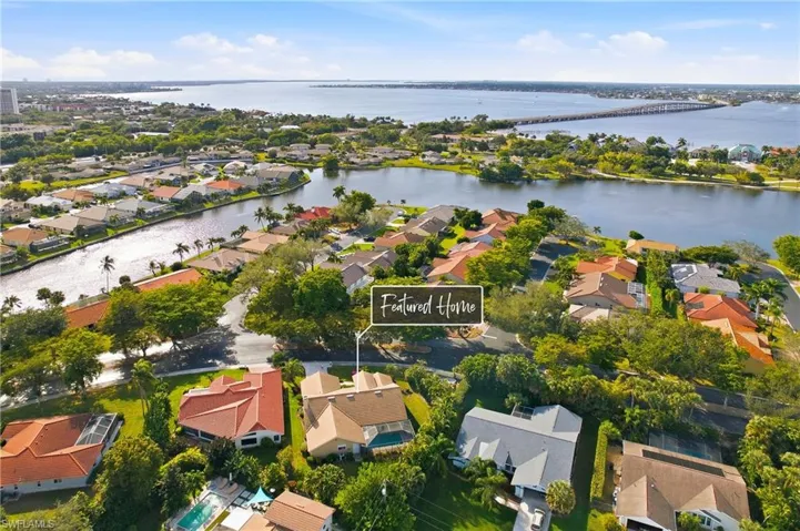 Aerial view of property's location in the Caloosa Yacht and Racquet Club Community