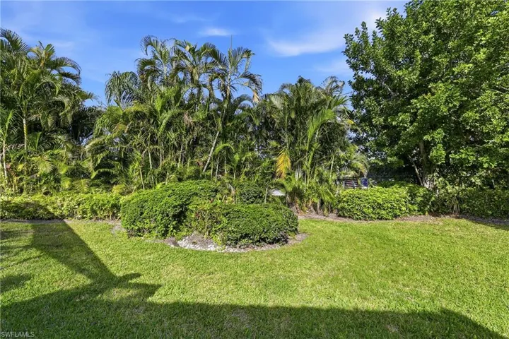 View of attractive private backyard