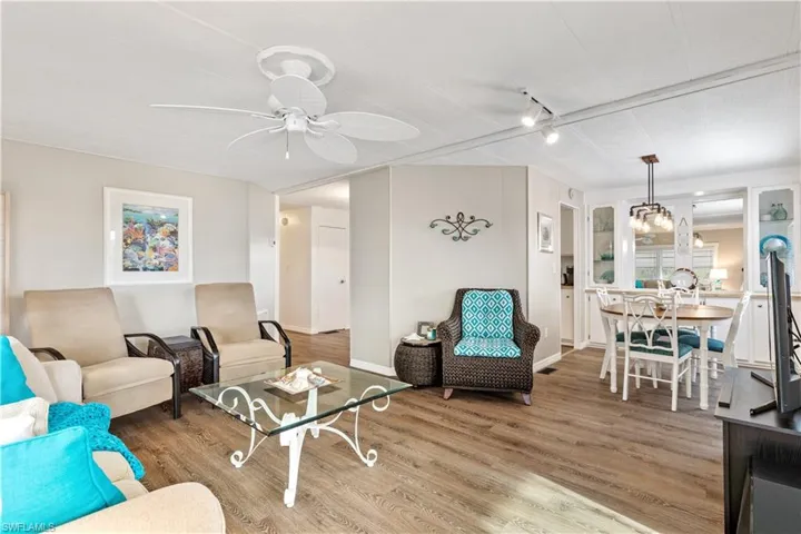 Living area with light w and track lighting